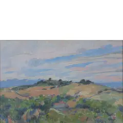 Francesco Menzio, Tempio Pausania 1899 - Torino 1979 / Panorama delle Langhe, 1932, oil on panel
