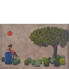 Sergio Agostini, 1921 - 2005 / Water mellon's place, 1971, oil on canvas