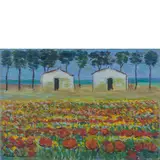 Michele Cascella, Ortona 1892 - Milano 1989 / Campo di papaveri, oil on canvas