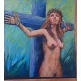Assunta Ballarin, Napoli 1961 / Crista o Cristo?, 2023, acrylic on canvas