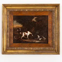 Adriaen de Gryeff, Cani da caccia / Firmato sulla roccia a sinistra in primo piano, oil on canvas