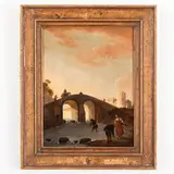 Thomas Wyck, Ponte gobbo ad arcate, oil on panel