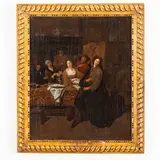 Jean Baptiste Lambrechts, Interno d'osteria, oil on canvas