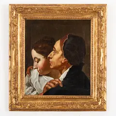 Figure by Egidio Dall'Oglio, oil on canvas, offered Sep 2023