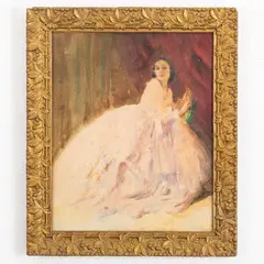 Milano 1881 - 1946 / Donna in abito rosa / Firmato G Palanti in basso a destra by Giuseppe Palanti, watercolour on paper, offered Sep 2023