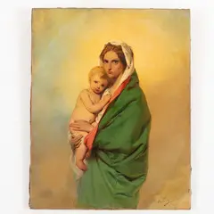 Giuseppe Bertini, Milano, 1825 - 1898 / Madonna con Bambino / Firmato Bertini in basso a destra, oil on canvas