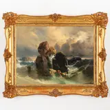 Luigi Ashton, Firenze 1824 - Milano 1884 / Il salvataggio / Firmato L Ashton e datato 46 in basso a destra, oil on canvas