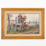 Carlo Aimetti, Bisuschio, 1901 - 1980 / I cantieri della metropolitana di Porta Venezia / Firmato Carlo Aimetti e datato 964 in basso a destra
