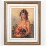 Lucio Tafuri, Salerno 1941 / Primizie / Firmato Lucio Tafuri e titolo in basso a destra, oil on compensato