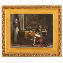 Firenze 1835 - 1909 / Suonatore di violino in un interno / Firmato M Gordigiani in basso a destra by Michele Gordigiani, oil on canvas, offered Sep 2023