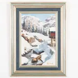 Giuseppe Arigliano, Genova 1917 - 1999 / La montagna, la neve e il torrente / Firmato G Arigliano in basso a destra, oil on canvas