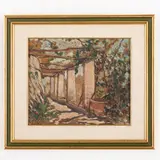 Angelo Balbi, Genova 1872 - 1939 / Il porticato / Firmato Angelo Balbi in basso a destra, oil on cardboard
