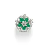 Emerald And Diamond Ring A Gold, Senza titolo