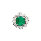 Emerald And Diamond Ring A Gold, Senza titolo
