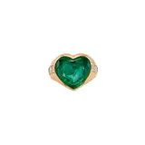 Emerald And Diamond Ring A Gold, Senza titolo