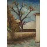 Ottone Rosai, Firenze, 1895 - Ivrea, 1957 / Via delle Casine, 1945, oil on cardboard