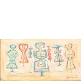 Massimo Campigli, Berlino 1895 - St. Tropez 1971 / Danzatrici, 1960, oil on canvas