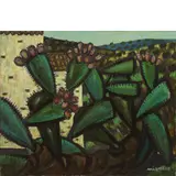 Giuseppe Migneco, Messina 1908 - Milano 1997 / Fichi d'india, anni '70, oil on canvas