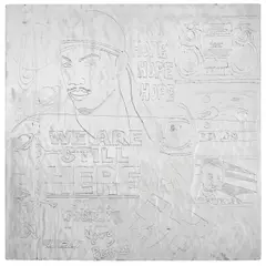 Lauren Halsey, Untitled, 2022, metallic foam engraving