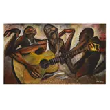Ernie Barnes, Oh Happy Day, 1966, acrylic on cork mounted to Masonite