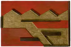Erich Buchholz, Zick-Zack, 1921, Holzrelief, farbig gefasst