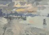Untitled by Ian Houston, gouache 17 x 24cm, sold Jun 2020