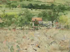 Untitled by Ken Howard, oil on canvas board 25.5 x 30.5cm, sold Jun 2020