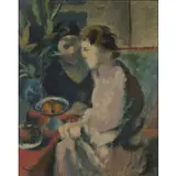 Francesco Menzio, Tempio Pausania 1899 - Torino 1979 / Donne al caffè, 1930, oil on canvas