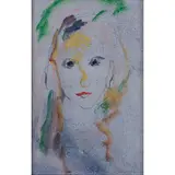 Ernesto Treccani, Milano 1920 - 2009 / Loretta, oil on cardboard