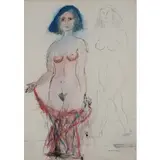 Bruno Cassinari, Piacenza 1912 - Milano 1992 / Senza titolo, 1982, mixed media on paper applicata on canvas