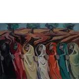 Saverio Terruso, Monreale (Pa) 1939 - Milano 2003 / Processione, oil on canvas