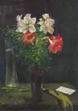 Lesser Ury, Amaryllis, Um 1921, Öl auf Leinwand