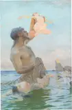 Max Pietschmann, Studie zu Fischzug des Polyphem, Um 1891, Öl auf Leinwand
