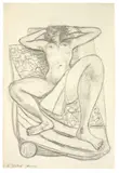 Max Beckmann, Sitzende (Seated Woman), 1947, Bleistift auf Bütten