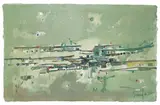 Pays lontain by Maria Helena Vieira da Silva, 1957, Aquarell und Deckweiß auf hellgrünem Velin, sold Nov 2008