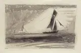 Lyonel Feininger, Swinemünder Fischkutter, 1934, Tuschfeder, laviert, auf Bütten