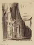 Lyonel Feininger, Lüneburg, 1925, Tuschfeder, laviert, auf chamoisfarbenem Bütten