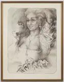 Marina Richter, Lady with a Comb, 1994, lithography, paper