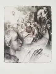 Marina Richter, Ship of Fools - Hommage a H. Bosch, 1995, etching, lithography, paper