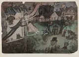 Adolf Born, Evening in Kostelec, 1994, lithography on paper