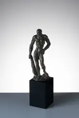 Heracles by Jaroslav Horejc, Before 1925, patinated bronze, black marble, sold Sep 2025