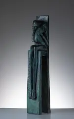 Jiří Netík, Woman on a Chair, patinated bronze