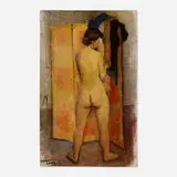 Raphael Soyer, Nude, oil on canvas laid to Masonite