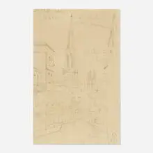 Telemaco Signorini, Broad Street Bath, graphite on paper