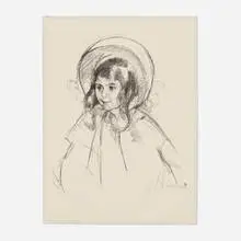 Mary Cassatt, Sarah Wearing Her Bonnet and Coat, c. 1904, lithograph on Ingres D’Arches