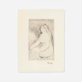 Baigneuse assise (from La vie et l'oeuvre de Pierre-Auguste Renoir) by Pierre-Auguste Renoir, soft ground etching, sold May 2022