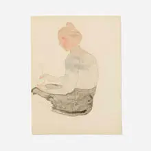 Charles Demuth, Seated Woman, c. 1908, watercolor on paper