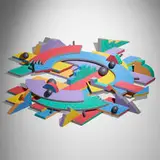 John Okulick, Space Game, 1985, painted wood