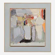 Warren Rohrer, Gray Roses, 1967, oil on canvas in artist's frame