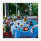 Paul Wonner, Breakfast Table and Roman Head, 1998-1999, acrylic on canvas
